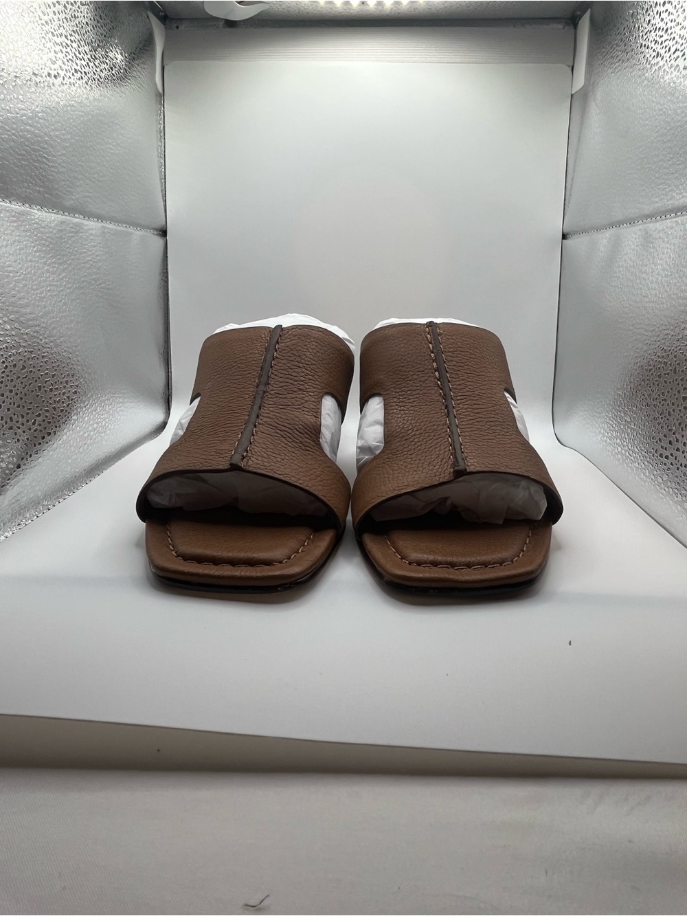 Bernardo — Cognac Brown Block-Heel Sandals